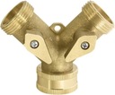 Тройник для садового шланга с клапанами 3/4 дюйма.