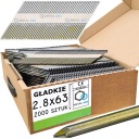 ГЛАДКИЕ ГВОЗДИ НА БУМАГЕ 34° ДЛЯ ГВОЗДЕЙ 2,8х63 2000 шт.