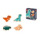 Puzzle progresywne drewniane Dinozaury 4 układanki, dla dzieci 18m+, Janod