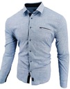 РУБАШКА МУЖСКАЯ СИНЯЯ ЗНАК 008 С ДЛИННЫМ РУКАВОМ XL