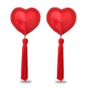 Opakovane použiteľné pastičky na bradavky so strapcami z červeného srdca Farba červená