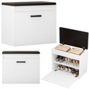 SZAFKA NA BUTY BIAŁA Z SIEDZISKIEM I SCHOWKIEM PRZEDPOKÓJ 2 PÓŁKI OTWIERANA