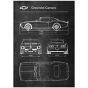 Постер Chevrolet Camaro Retro Patent Diagram