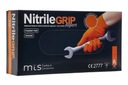 Rukavice pracovné rukavice ochranné hrubé silné GRIP nitrilové L 50ks Kód výrobcu NGEO-S-L NitrileGRIP Expert Orange