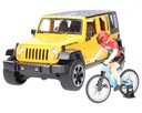 BRUDER 02543 Jeep Wrangler Rubicon z rowerem górskim i rowerzystą Stan opakowania oryginalne