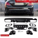 MERCEDES C CLASS W205 AMG C43 SPORT REAR DIFFUSER ЧЕРНЫЙ  фото 7