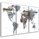 ТРИПТИЧЕСКАЯ КАРТИНКА Карта мира 120x80
