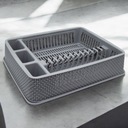 СУШИЛКА ПОСУДЫ СУШКА ДЛЯ ПОСУДЫ, СЕРЫЕ ПЛАСТИКОВЫЕ СТОЛОВЫЕ ПРИБОРЫ