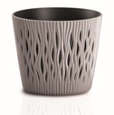 Цветочный горшок SANDY ROUND со вставкой диаметром 19 см. Мокка