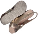 SIMEN 6799A Zlaté sandále na podpätku koža lico veľ.40 Dĺžka vložky 25.5 cm