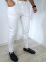 Pánske džínsové nohavice biele hladké slim MSB 29 Veľkosť 29