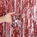 Декоративная занавеска розовая золота фольга