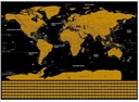 Скретч-карта с картой мира, черный и золотой, большой интерактивный образовательный набор XXL