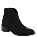 Черные бархатные утепленные ботинки на плоской подошве 37