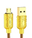 XO Kabel USB do microUSB 1 m 2,4A wytrzymały w oplocie złoty