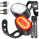 КОМПЛЕКТ СВЕТОДИОДНЫХ ВЕЛОСИПЕДНЫХ ЛАМП ПЕРЕДНИЙ ЗАДНИЙ ДЛЯ АККУМУЛЯТОРА НА РУЛЕ