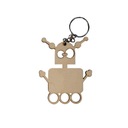 Робот из фанеры, декупаж, брелок