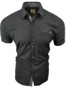 РУБАШКА МУЖСКАЯ, ЧЕРНАЯ, КОРОТКИЙ РУКАВ, SDN 854, M 39/40