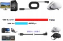 LONG ANGLE CABLE 500cm 5m для OCULUS LINK SteamVR QUEST 1 и 2 БЕСПЛАТНО