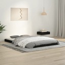 Rama łóżka, czarna, 120x190 cm, lita sosna, podwój Szerokość mebla 124 cm