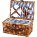 ПЛЕТЕНАЯ КОРЗИНА ДЛЯ ПИКНИКА СТОЛОВЫЕ ПРИБОРЫ ТЕРМОСУМКА НА 2 ЧЕЛОВЕКА ПОДАРОК