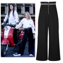 Элегантные деловые брюки, широкие шведские, черные, для девочек 146