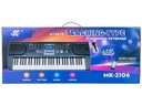 Keyboard Organy 61 Klávesy Napájací adaptér Mikrofón MK-2106 Model MK-2106