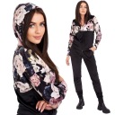 КОМПЛЕКТ ЖЕНСКИЙ ВЕЛЮРОВЫЙ СПОРТИВНЫЙ КОСТЮМ, СВИТШОТ, БРЮКИ, РАЗМЕР - XL