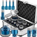 НАБОР АЛМАЗНЫХ КОРОНОЧНЫХ ПИЛОВ, СВЕРЛА ДЛЯ ПЛИТКИ M14 6-68MM 11 ЭЛЕМЕНТОВ.