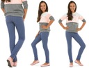 Marmurkowe leginsy getry jeansowe 152 tregginsy