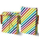 Бумажные пакеты экоблок, ЦВЕТНЫЕ ПОЛОСКИ, 50 шт.