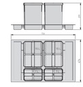 Папка для мусорных баков AXISPACE GTV 800 2x15 л 2x7 л