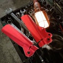 1 PAIRING RED ALUMINUM FRONT SHOCK ABSORBER PROTECTION ACCESSORIES MOTORCYCLE  photo 9