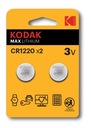 ЛИТИЕВЫЕ БАТАРЕЙКИ KODAK MAX CR 1220 В БЛИСТЕРЕ Х 2 ШТ.
