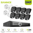 Sannce 5MP Night Vision Security Smart POE набор сетевых камер IP67 8pcs