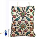 БЕЖЕВАЯ СУМКА ГОБЕЛЕН С ЦВЕТОЧНЫМИ УЗОРАМИ