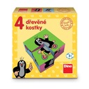 Krtko a priatelia Obrázkové kocky 4 el. drevené české výrobca 3+ EAN (GTIN) 8590878640054