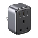 АДАПТЕР UGREEN TRAVEL ИЗ Великобритании В ЕС 2XUSB-A 1XUSB-C