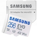 Карта памяти Samsung microSDXC EVO Plus 2021 256 ГБ A2 V30 U3 UHS-I (130 МБ)