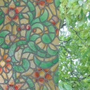 45cm FOLIA NA OKNO SZYBĘ SAMOPRZYLEPNA WITRAŻ, ZIELONO ŻÓŁTY