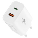 ŁADOWARKA SIECIOWA 20W | USB TYP-C (PD) + USB (QC)