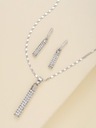 Женский комплект серебряных серег из хирургической стали с сосульками и кристаллами ожерелья