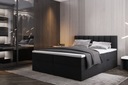 Континентальная кровать с мягкой обивкой 140х200 Палермо Черный с контейнерами