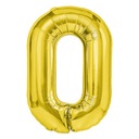 Balon Foliowy Cyfra 0 Złota Cyferka HEL liczba Zero Urodziny Rocznica 70cm