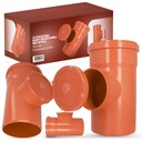 ОЧИСТИТЕЛЬ ЖЕЛОБА Ревизия водосточной трубы 200 мм ЗАГЛУШКА Оранжевая