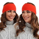 ЖЕНСКАЯ ПОВЯЗКА НА УШИ КРУЖКИ ТЮРБАН ТЕПЛАЯ ШАПКА ШИРОКАЯ ОРАНЖЕВАЯ