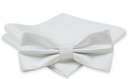 Мужской галстук-бабочка с нагрудным платком Alties - белый