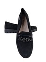ЧЕРНЫЕ ЗАМШЕВЫЕ МОКАСИНЫ, УКРАШЕННЫЕ МЕТАЛЛИЧЕСКИМ БУСИНОМ GOODIN Размер 39