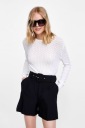 ШОРТЫ БЕРМУДЫ С ПОЯСОМ ZARA 36/S ЧЕРНЫЕ