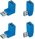 Adapter kątowy USB 3.0 do USB 3.0 lewy niebieski Model AU3L